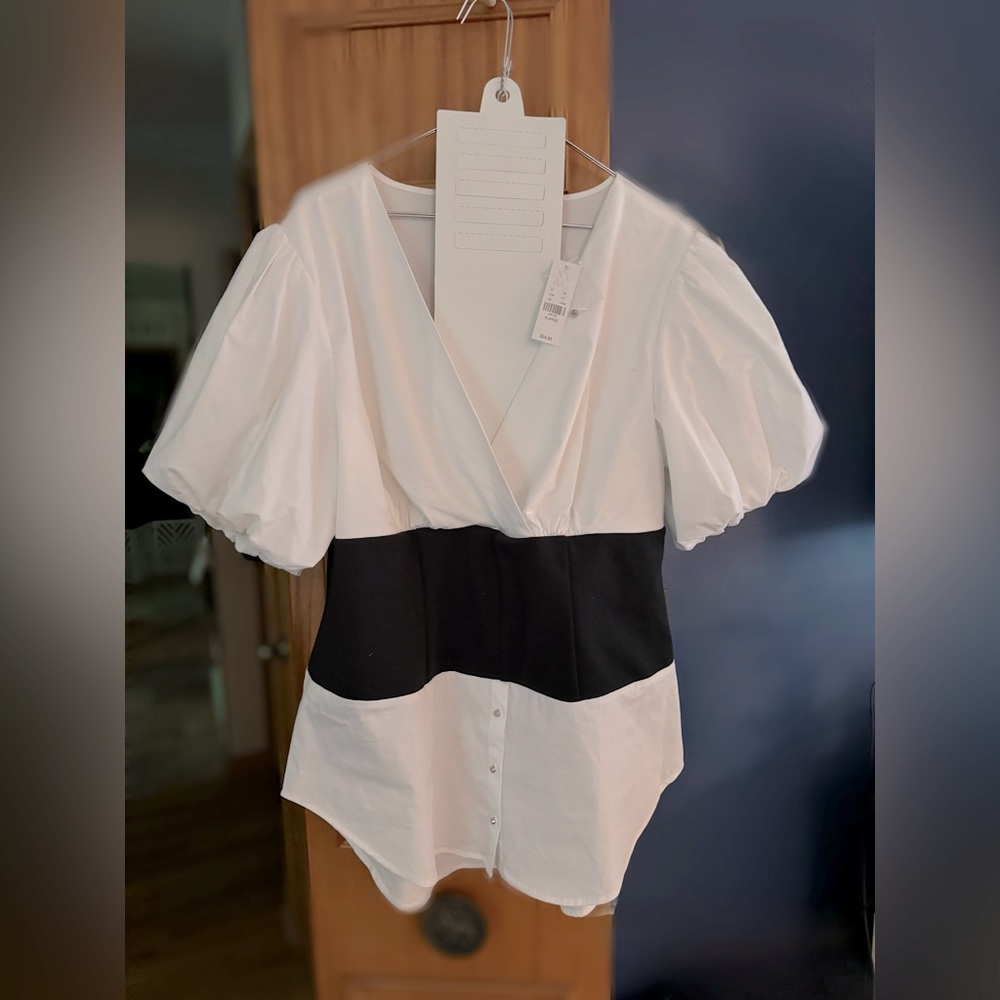 Black and white blouse BOHO Fashion black and white XL